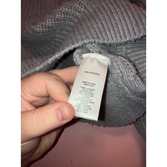 Sugar Moon Gray Chunky Knit Cropped Sweater Women’s Large Soft Preppy Pullover - Picture 3 of 5